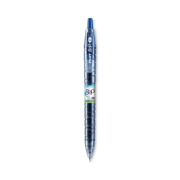 Pilot B2P Bottle-2-Pen Recycled Gel Pen, Retractable, Fine 0.7 mm, Blue Ink, Translucent Blue Barrel