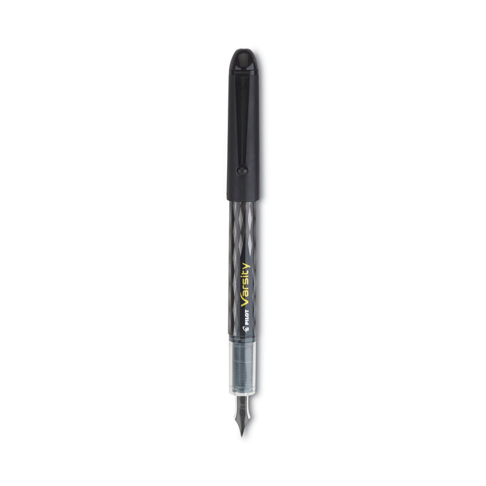 Pilot Varsity Fountain Pen, Medium 1 mm, Black Ink, Gray Pattern Wrap