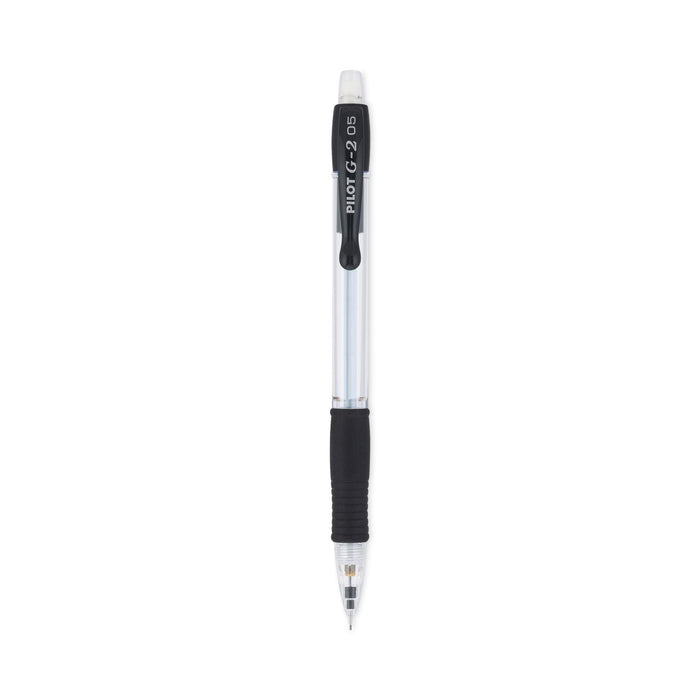 Pilot G2 Mechanical Pencil, 0.5 mm, HB (#2.5), Black Lead, Clear/Black Accents Barrel, Dozen