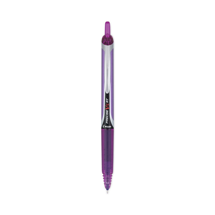 Pilot Precise V5RT Roller Ball Pen, Retractable, Extra-Fine 0.5 mm, Purple Ink, Purple Barrel