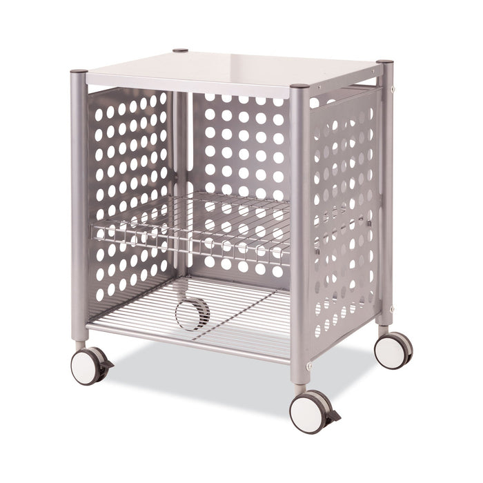 Vertiflex Deskside Machine Stand, Metal, 3 Shelves, 21.5" x 17.88" x 27", Matte Gray