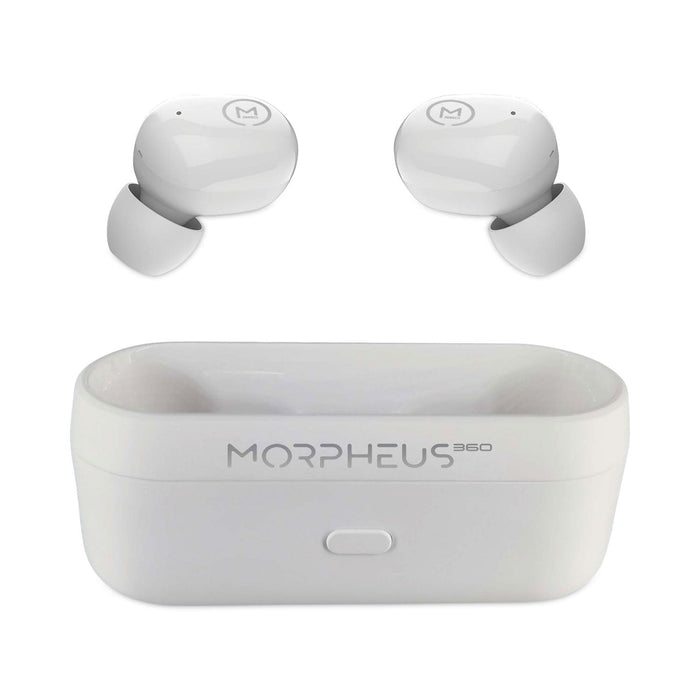 Morpheus 360 Spire True Wireless Earbuds Bluetooth In-Ear Headphones with Microphone, Pearl White