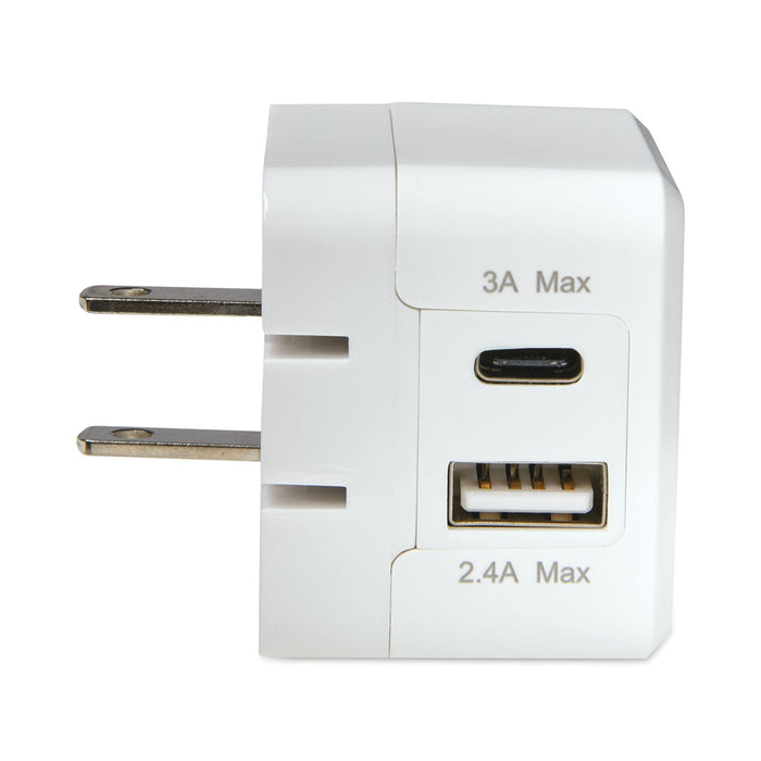 JENSEN USB/Type C Wall Charger, White