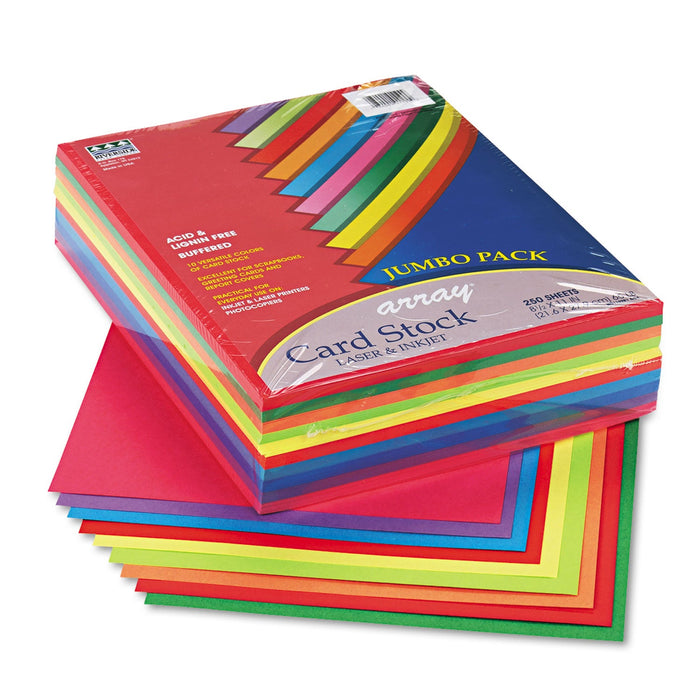 Pacon Array Card Stock, 65 lb Cover Weight, 8.5 x 11, Assorted Lively Colors, 250/Pack