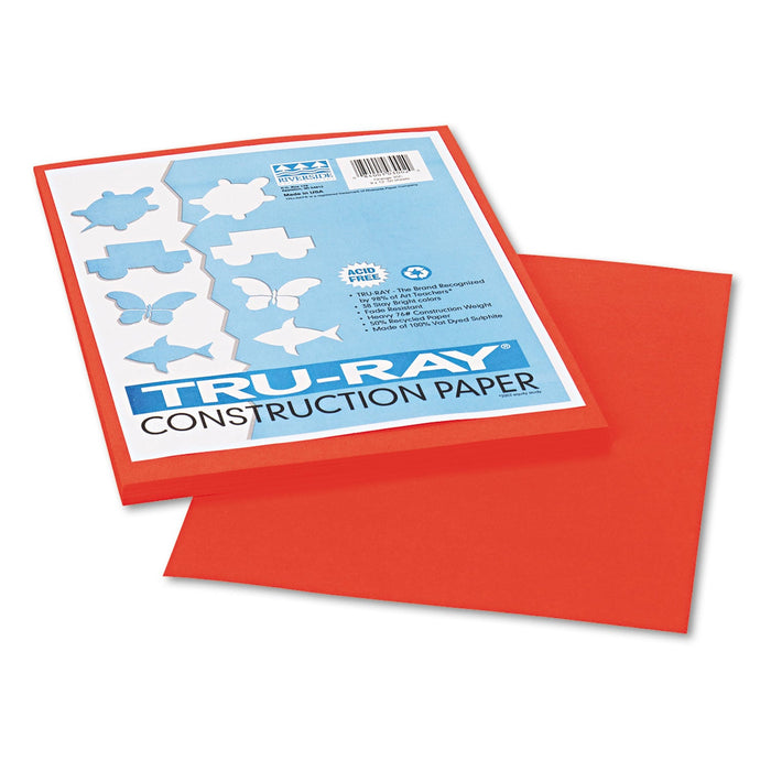 Pacon Tru-Ray Construction Paper, 76 lb Text Weight, 9 x 12, Orange, 50/Pack