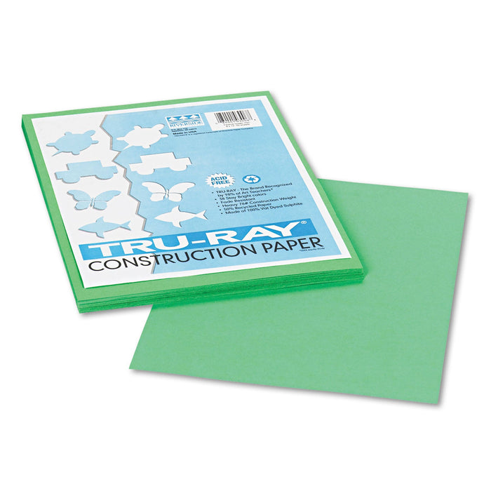 Pacon Tru-Ray Construction Paper, 76 lb Text Weight, 9 x 12, Festive Green, 50/Pack