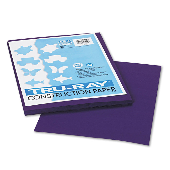 Pacon Tru-Ray Construction Paper, 76 lb Text Weight, 9 x 12, Purple, 50/Pack