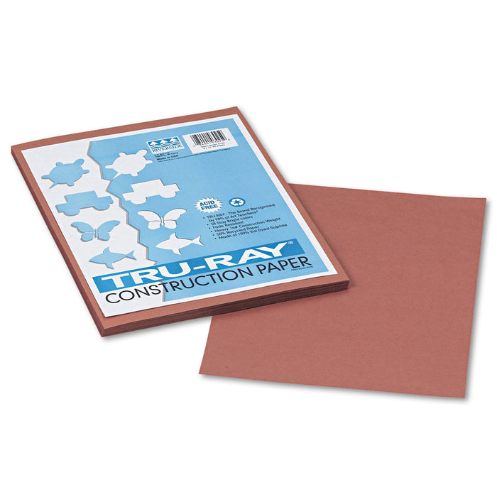 Pacon Tru-Ray Construction Paper, 76 lb Text Weight, 9 x 12, Warm Brown, 50/Pack