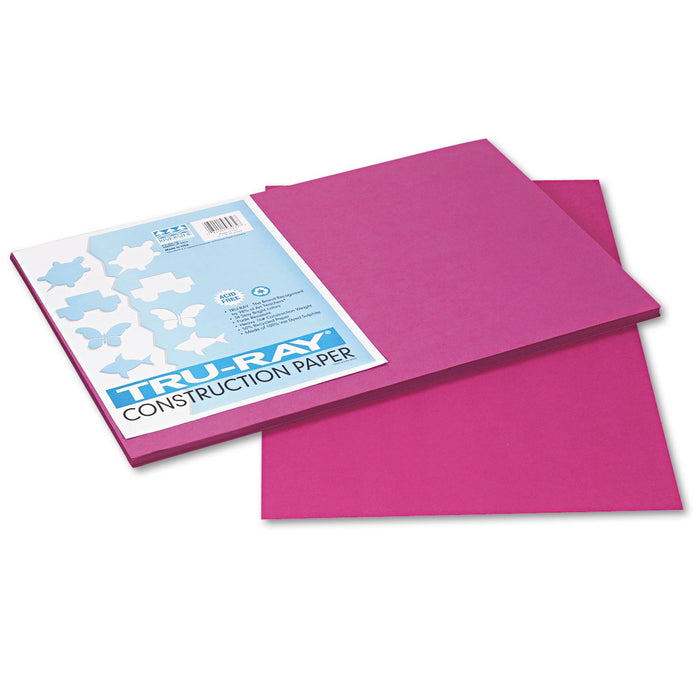 Pacon Tru-Ray Construction Paper, 76 lb Text Weight, 12 x 18, Magenta, 50/Pack