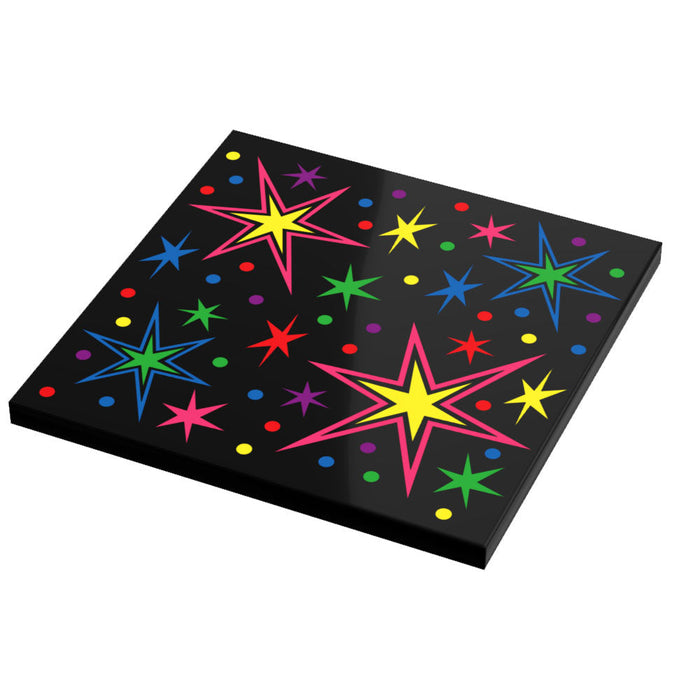 B3 Customs® 80's Arcade Carpet (Bursts) - Custom Printed 6x6 Tile for LEGO MOCs by B3 Customs