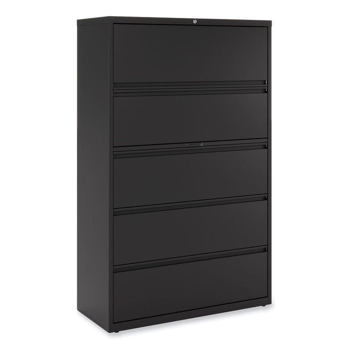 Alera Lateral File, 5 Legal/Letter/A4/A5-Size File Drawers, Black, 42" x 18.63" x 67.63"