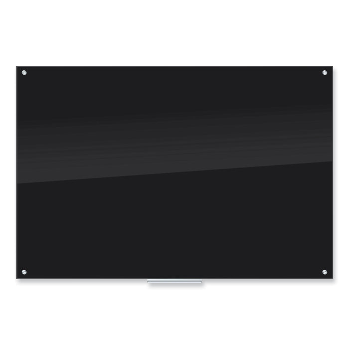 U Brands Black Glass Dry Erase Board, 70 x 47