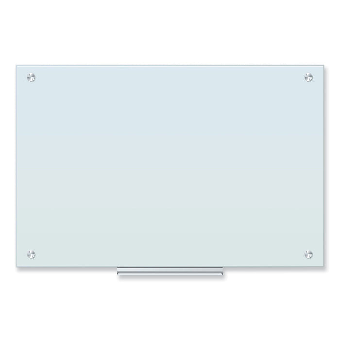 U Brands Glass Dry Erase Board, 35 x 23, White Surface