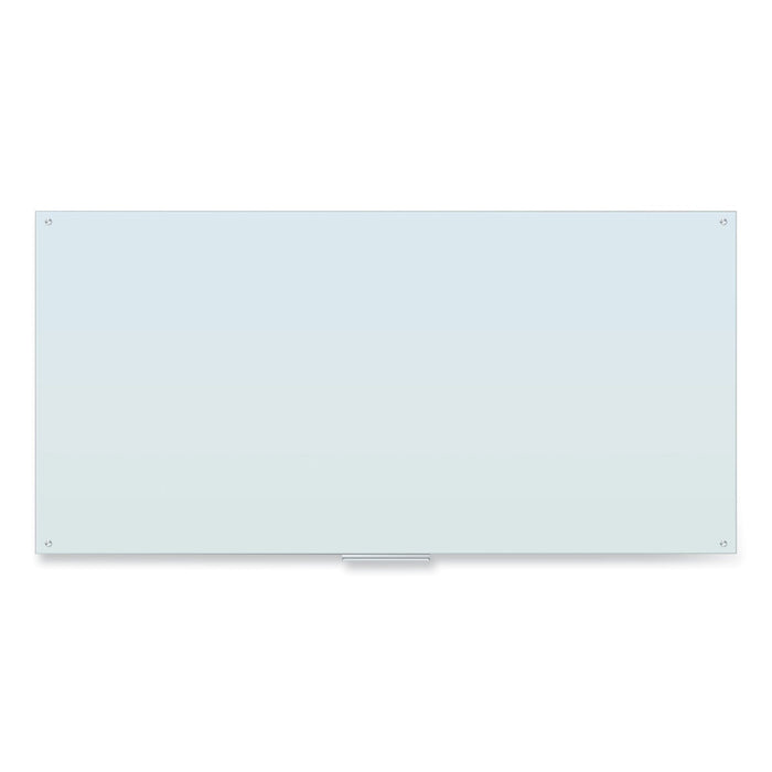 U Brands Glass Dry Erase Board, 96 x 47, White Surface