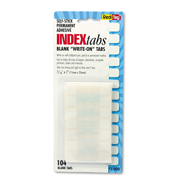 Redi-Tag Legal Index Tabs, Customizable: Handwrite Only, 1/5-Cut, White, 1" Wide, 104/Pack