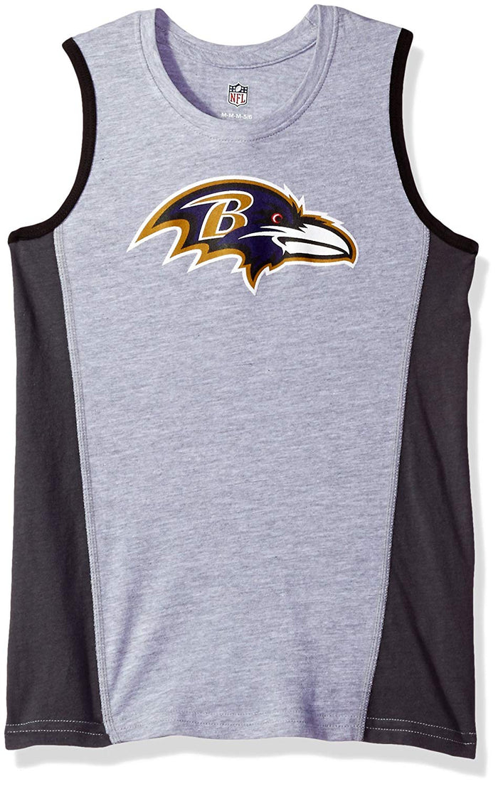 NFL Baltimore Ravens Youth Boys Fan Gear Gray Tank Top Shirt, Medium 10-12 by Vanessa Jane
