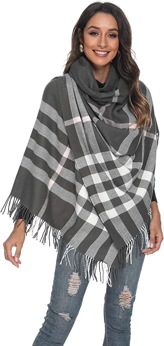Viamulion Beautiful Winter Scarf Elegant Collection Warm Solid Plaid by Vanessa Jane