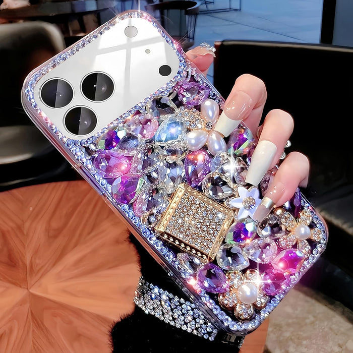 Luxury Bling Rhinestone Diamond Glitter Case for iPhone 17 Pro Purple by Merch Section