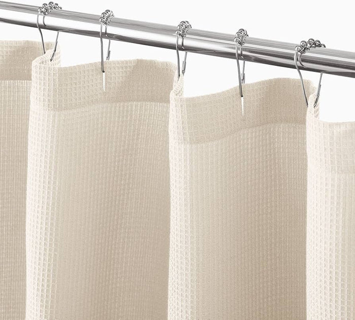 Waffle Weave Fabric Shower Curtain Heavyweight 230 GSM, Hotel Luxury by Vanessa Jane