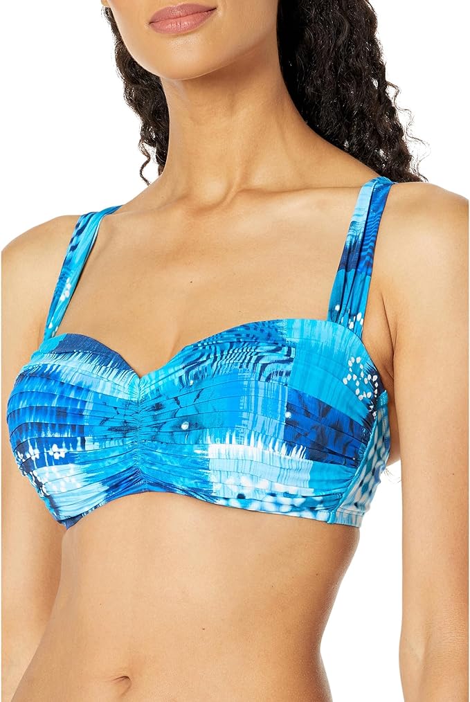 Bleu Rod Beattie Too Hot to Handle Shirred Bandeau Top, Size 36D by Vanessa Jane