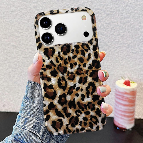 Sparkle Translucent Leopard Print Case for iPhone 17 Pro 6.3" Cheetah Silicone Protective Cover by Merch Section