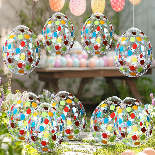 Jetec 12 Pcs Inflatable Easter Eggs 16in Large Glitter PVC Decorations Silver by Deal US