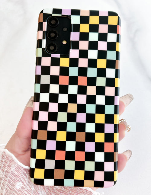 for Galaxy A32 5G Case(Not fit A32 4G), Vintage Checkerboard Design for Women Me