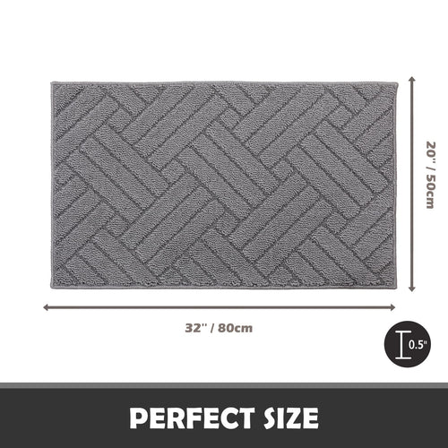 JEEDOVIA Indoor Door Mat Non-Slip Rubber Backing Grey 20x31.5 by Deal US