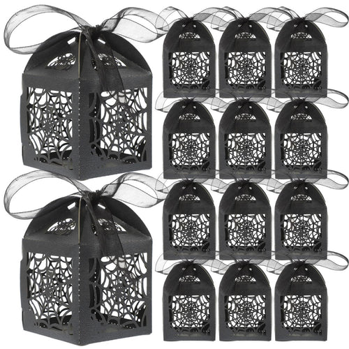 BESTOYARD Halloween Hollow Die-Cut Candy Boxes Black 8.27x4.53in 50pcs by Deal US