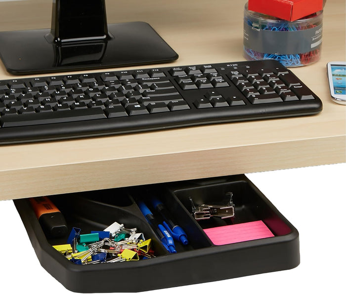 Mind Reader Under Desk Sliding Compartment Organizer, Black by Vanessa Jane
