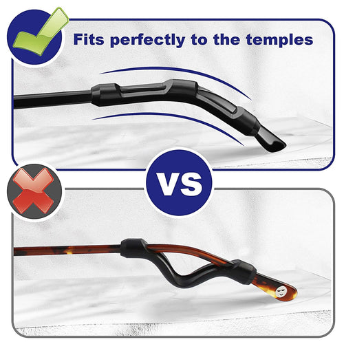 Premium Anti-Slip Eyeglass Ear Grips Sleeves – 8 Pairs Soft Silicone Temple Tip Covers for Glasses, Comfortable Eyeglass Retainer Hooks
