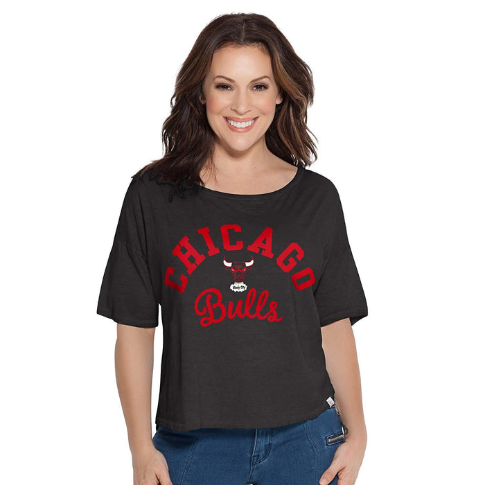 NBA Chicago Bulls Adult Women Touch S Base Reversible Tee, Medium, Black by Vanessa Jane
