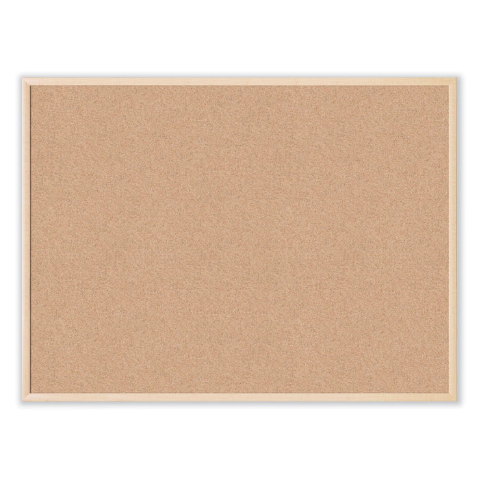 U Brands Cork Bulletin Board, 47 x 35, Natural Surface, Birch Frame