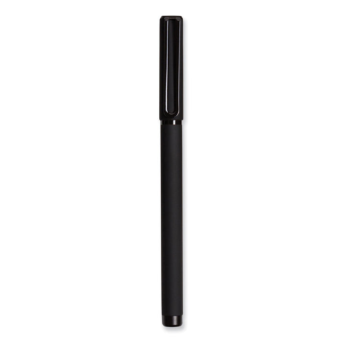 U Brands Catalina Porous Point Pen, Stick, Fine 0.7 mm, Black Ink, Black Barrel, 12/Pack