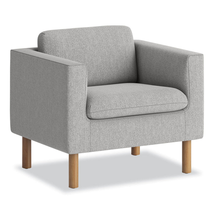 HON Parkwyn Series Club Chair, 33" x 26.75" x 29", Gray Seat/Back, Oak Base