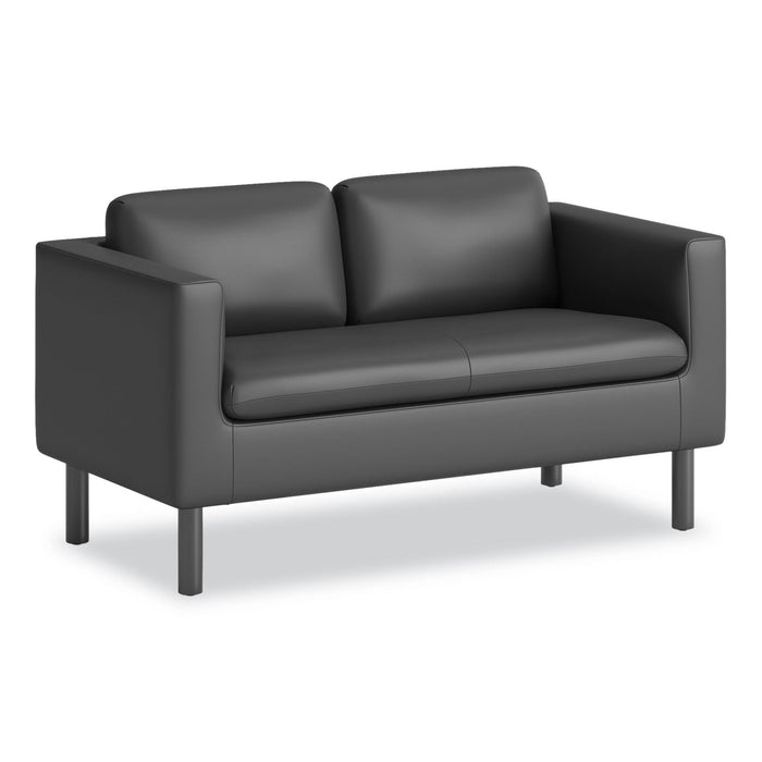 HON Parkwyn Series Loveseat, 53.5w x 26.75d x 29h, Black