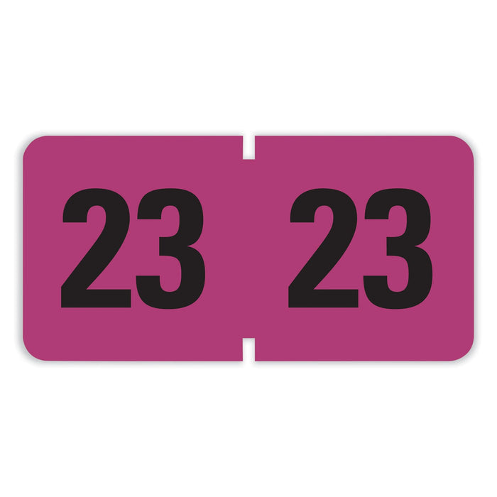 Smead Yearly End Tab File Folder Labels, 23, 0.75 x 1.5, Purple, 500 Labels/Roll