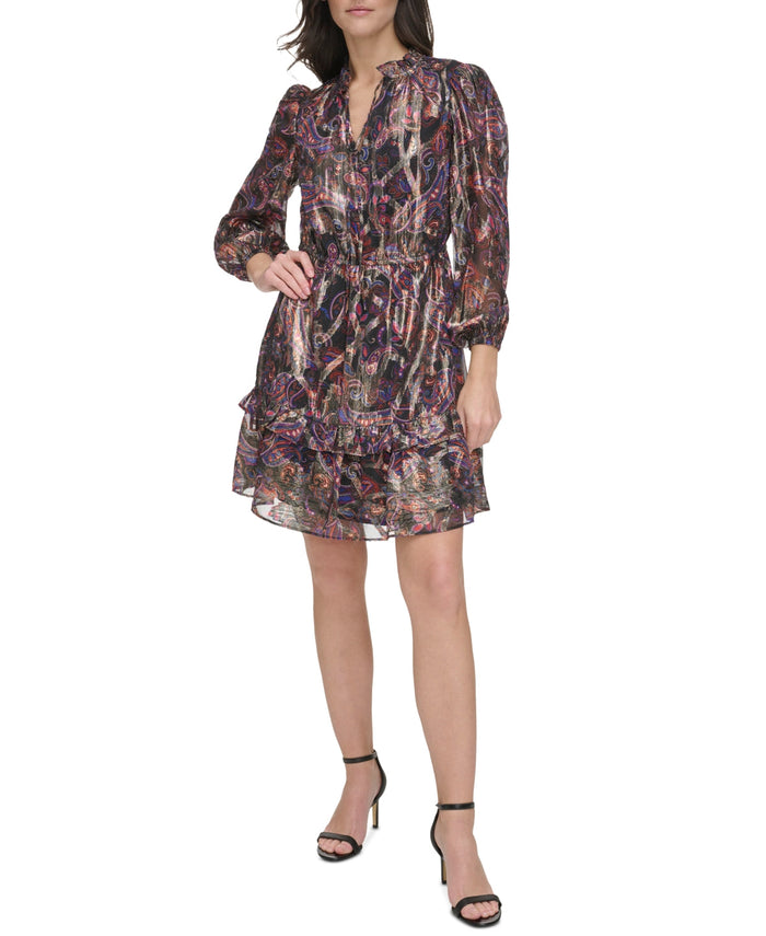 Vince Camuto Womens Paisley-Print Fit and Flare Dress , Size 14 by Vanessa Jane