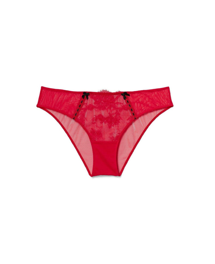 Yara See-through Bikini Panty - Dark Red,Large by Vanessa Jane