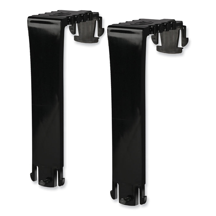 deflecto Two Break-Resistant Plastic Partition Brackets, For 2.63 to 4.13 Wide Partition Walls, Black, 2/Pack