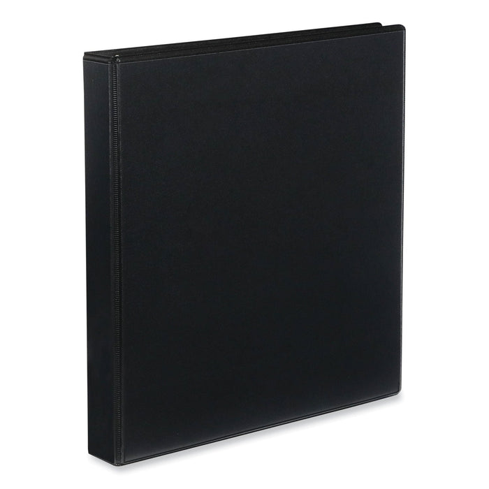 Universal Slant D-Ring View Binder, 3 Rings, 1" Capacity, 11 x 8.5, Black, 12/Carton