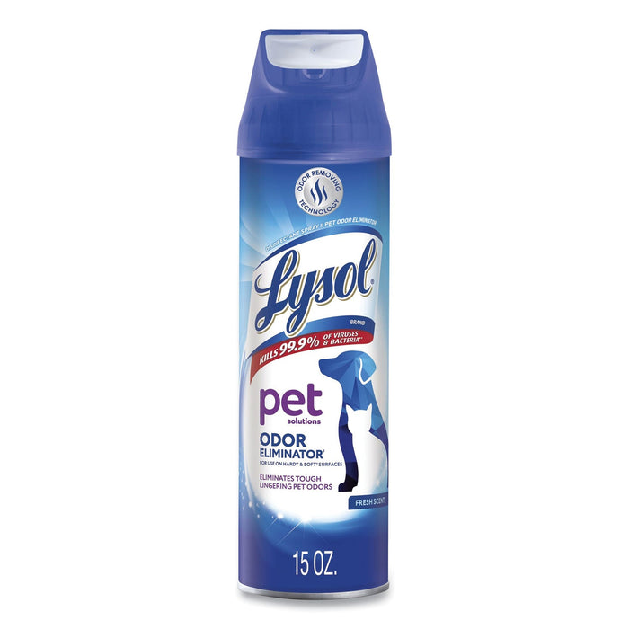 LYSOL Disinfectant Spray II Pet Odor Eliminator, Fresh, 15 oz Aerosol Spray, 12/Carton