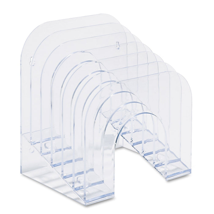 Rubbermaid Optimizers Multifunctional Six-Tier Jumbo Incline Sorter, 6 Sections, Letter Size Files, 9.38" x 10.5" x 7.38", Clear