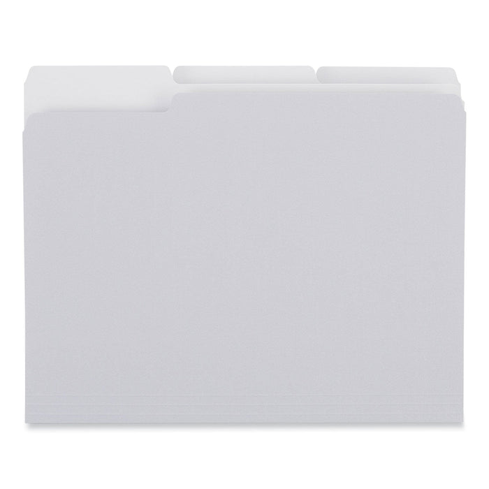 Universal Top Tab File Folders, 1/3-Cut Tabs: Assorted, Letter Size, 0.75" Expansion, Gray, 100/Box