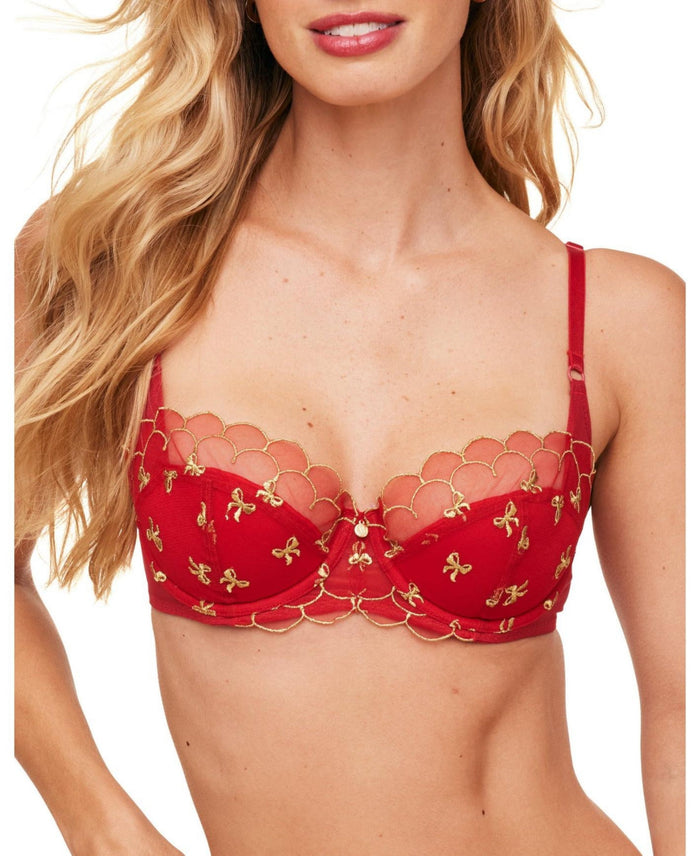 Adore Me Womens Bettie Contour Balconette - Holiday Edition - Dark Red by Vanessa Jane