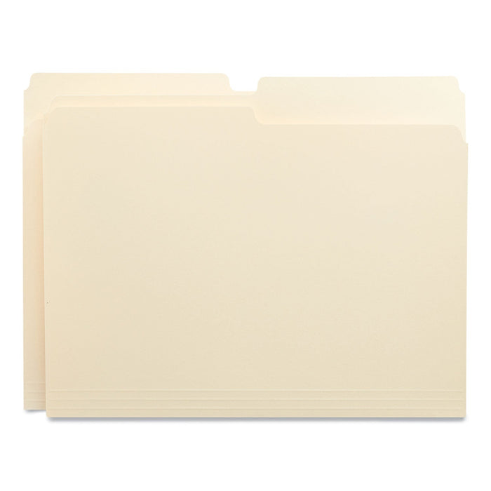 Universal Top Tab File Folders, 1/2-Cut Tabs: Assorted, Letter Size, 0.75" Expansion, Manila, 100/Box