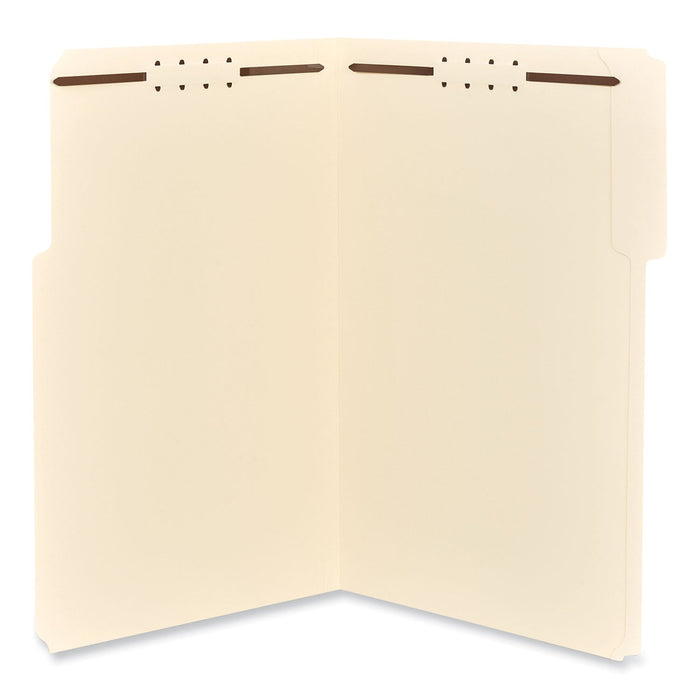 Universal Reinforced Top Tab Fastener Folders, 2 Fasteners, Legal Size, Manila Exterior, 50/Box