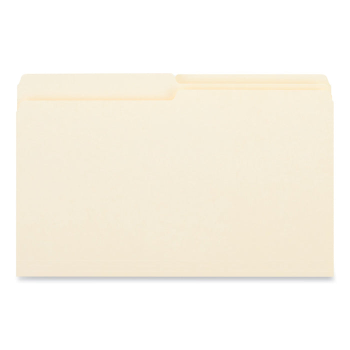 Universal Top Tab File Folders, 1/2-Cut Tabs: Assorted, Legal Size, 0.75" Expansion, Manila, 100/Box
