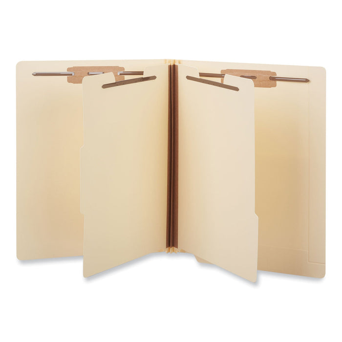 Universal Six-Section Manila End Tab Classification Folders, 2 Dividers, Letter Size, Manila, 10/Box
