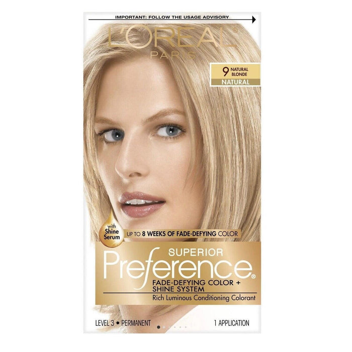 L'Oreal Paris Fade-Defying Shine Permanent Hair Color, 9 Natural Blonde, 1 Kit by Pasteur Pharmacy